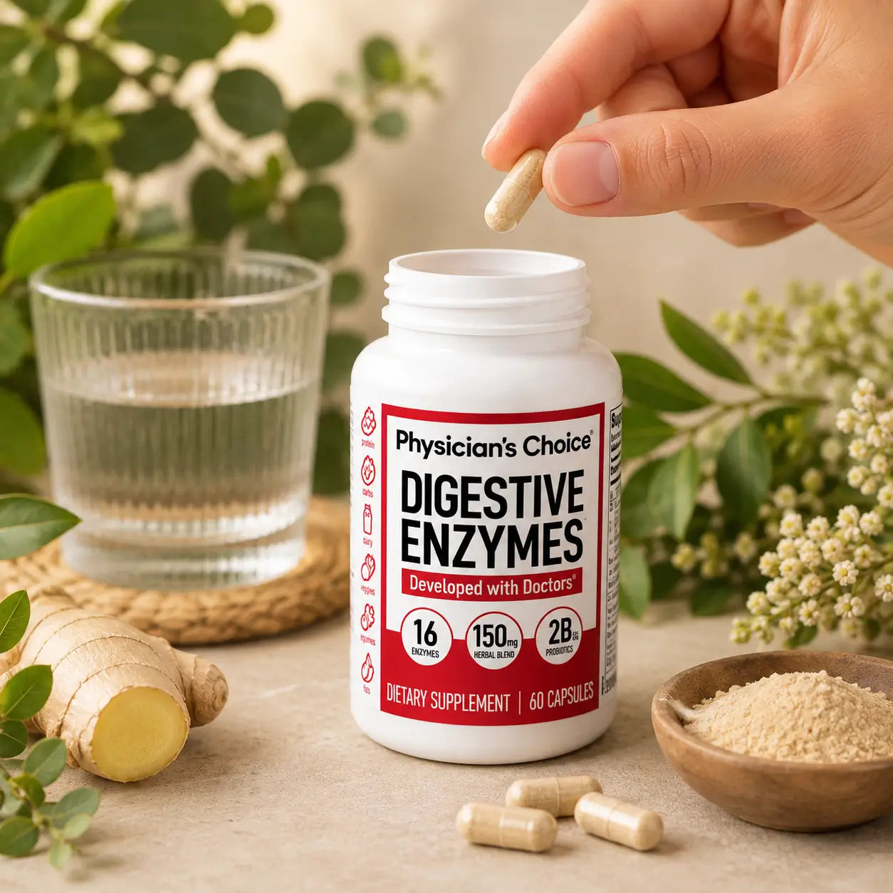 Enzimas Digestivas para la Hinchazón